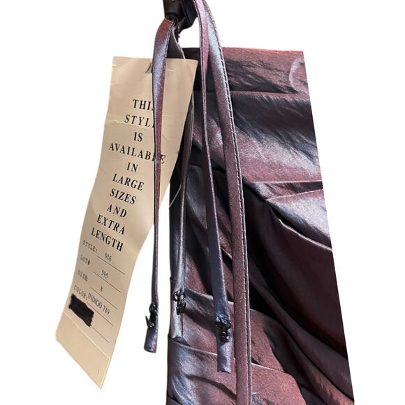 BILL LEVKOFF Iridescent Strapless Ruched Taffeta Dress | Sz 8, Blue NWT - Picture 7 of 16